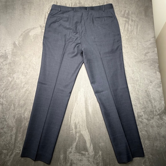 Lauren Ralph Lauren Mens Suit 48L Blazer Navy Blue Windowpane Wool 38x34 Pants - Picture 10 of 16